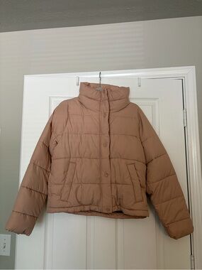 Pink Abercrombie & Fitch Puffer Jacket